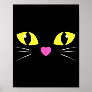 Poster Chemise visage de chat noir _ Enfants Facile Chat