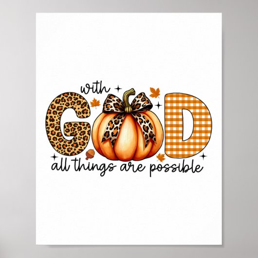 Poster Chemises Citrouilles Automne Pour Les Femmes Jésus (Devant)