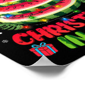 Poster Chemises de Noël en Juillet Pastèque Arbre Plage É (Coin)