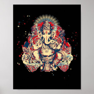 Poster Chemises de yoga Dieu hindou spirituel Ganesha Méd