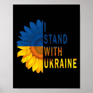 Poster Chemises Drapeau Ukraine Tournesol Je Suis Avec L'