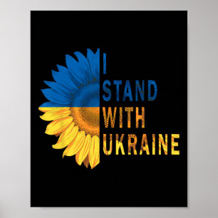 Poster Chemises drapeau ukrainien tournesol Je suis avec