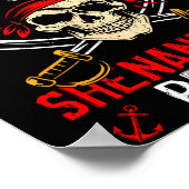Poster Chemises drôles squelette os croisés pirate (Coin)