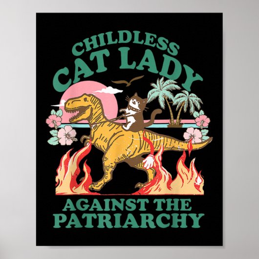 Poster Chemises Lady Chat Enfant Mignonnes Rétro Contre L (Devant)