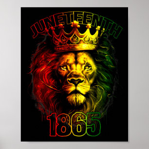 Poster Chemises Lion Juneteenth pour hommes Roi noir afri