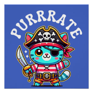 Poster Chemises pirates Cadeau Amoureux des chats Cou
