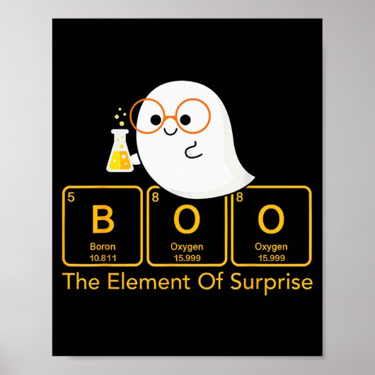Poster Chemistry Boo The Element Of Surprise Cute Chemist (Devant)