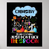 Poster Chemistry est un cooking juste don't lick spoon (Devant)