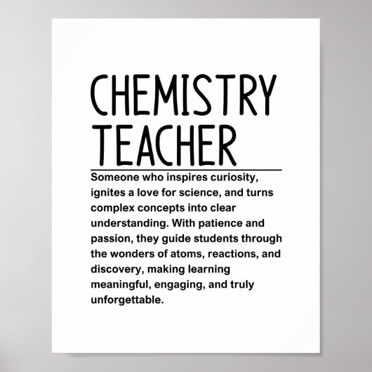Poster Chemistry teacher (Devant)