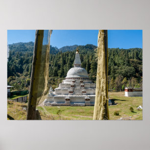Poster Chendebji Chorten au Bhoutan, Himalaya, Asie