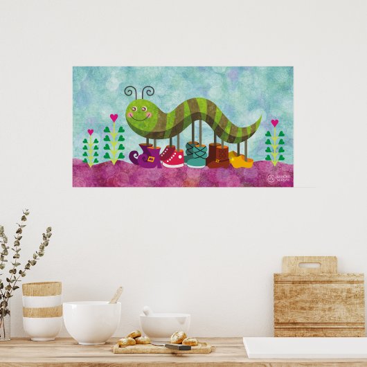 Poster chenille blanche (Cuisine)