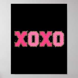 Poster Chenille Patch scintillant Xoxo Saint-Valentin Cœu
