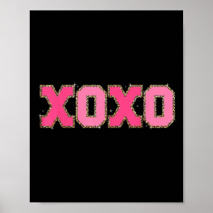 Poster Chenille Patch Sparkling Xoxo Saint Valentin Coeur