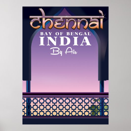 Poster Chennai, Baie du Bengale dans l'est de l'Inde (Devant)