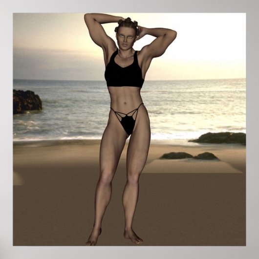 Poster Chennel Johnson en maillot de bain (Devant)