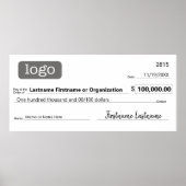 Poster Chèque blanche pour les gains, les prix, l'organis (Devant)