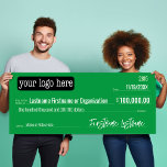Poster Chèque blanche pour les gains, les prix, l'organis<br><div class="desc">Un grand chèque en blanc pour les récompenses et les cadeaux. Si votre société fait un don à une organisation à but non lucratif ou à un organisme de bienfaisance, vous pouvez utiliser ce modèle de chèque. 1) Téléchargez votre logo 2) Remplissez toutes les informations du texte 3) Facultatif -...</div>