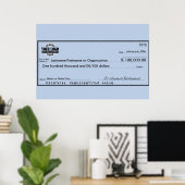 Poster Chèque Géant pour les Tirages au Sort & Récompense (Bureau à domicile)