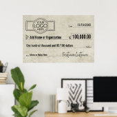 Poster Chèque géant vierge pour les tirages au sort, les (Bureau à domicile)