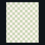 Poster Chèque Pastel Vert À damiers Sage Check<br><div class="desc">à damiers Motif - Pastel vert / sage damier.</div>