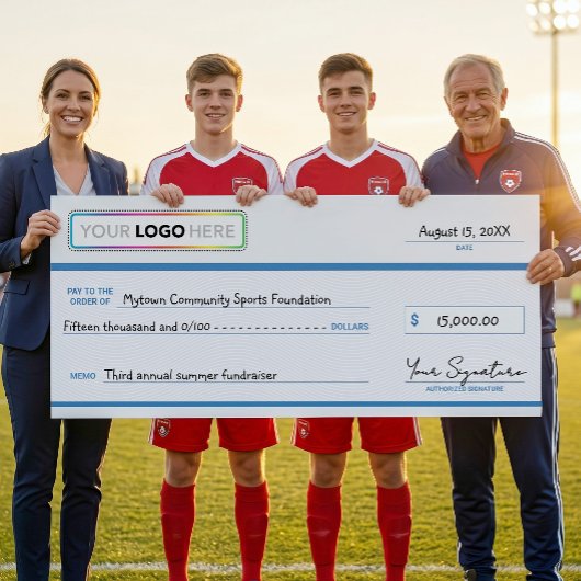 Poster Chèque Promotionnel Géant avec Logo d'Entreprise