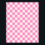 Poster Chèque rose, Motif en damier, À damiers<br><div class="desc">à damiers Motif - damier blanc rose et crème.</div>