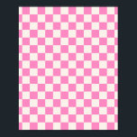 Poster Chèque rose, Motif en damier, À damiers<br><div class="desc">à damiers Motif - damier blanc rose et crème.</div>