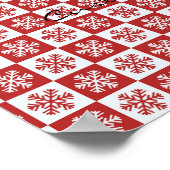 Poster Chèque rouge/blanc motif flocon de neige Thunder_C (Coin)
