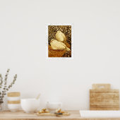 POSTER CHÈQUES BLANCS EN SÉPIE BROWN (Cuisine)
