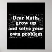 Poster Cher Amusant Math De Retour À L'École Enseignant M (Devant)