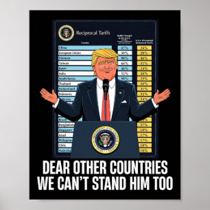 Poster Cher autres pays Nous ne pouvons pas le supporter 