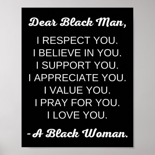 Poster Cher Black Man Black Love Black Relations (Devant)