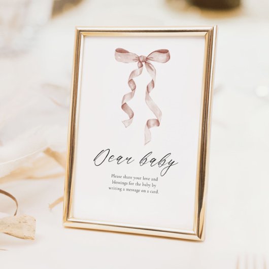 Poster Cher conseil bébé Baby shower de table signe avec 