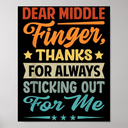 Poster Cher Doigt Du Milieu, Merci D'Avoir Toujours Pris (Devant)