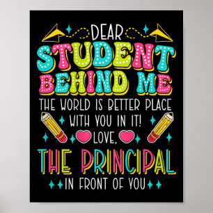 Poster Cher étudiant derrière moi Principal Motivational 