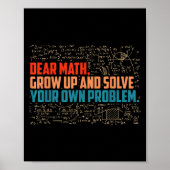 Poster Cher Math Augmente Des Maths Drôle Dire (Devant)