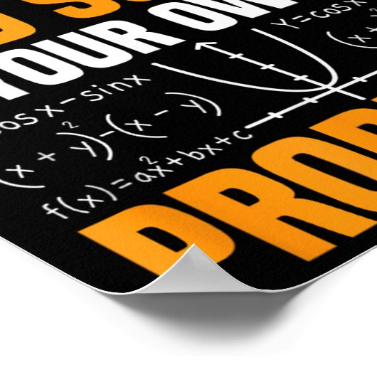 Poster Cher Math Augmente Et Résoudre Vos Propres Problèm (Coin)