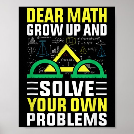 Poster Cher Math Augmente Et Résoudre Vos Propres Problèm (Devant)