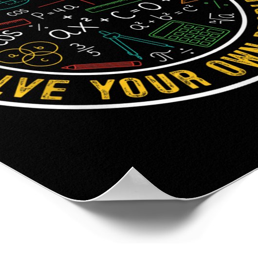 Poster Cher Math Augmente Et Résoudre Vos Propres Problèm (Coin)