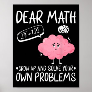 Poster Cher Math Augmente Et Résoudre Vos Propres Problèm