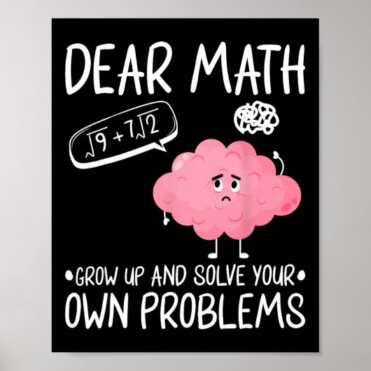 Poster Cher Math Augmente Et Résoudre Vos Propres Problèm (Devant)