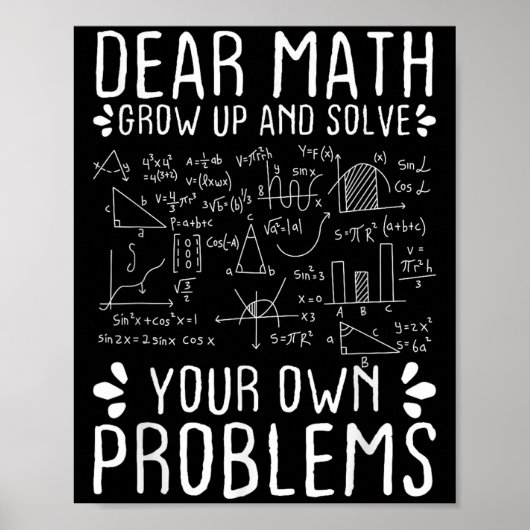 Poster Cher Math Augmente Et Résoudre Vos Propres Problèm (Devant)