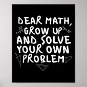 Poster Cher Math Augmenter Funny Math Problème Citer Garç (Devant)