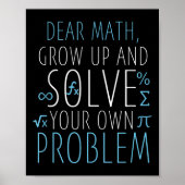 Poster Cher Math Funny Math Citation Filles Garçons Homme (Devant)