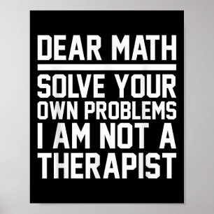 Poster Cher Math Humour Design résoudre des problèmes pas
