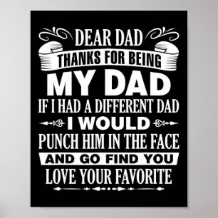 Poster Cher Papa Fête des Pères Noël Merci D&#;être