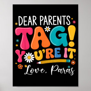 Poster Cher Parents Tag - pour Dernier Jour d'École