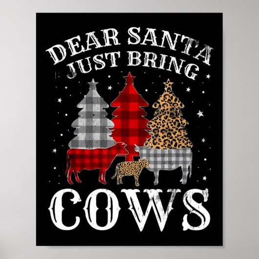 Poster Cher Père Noël Apporte juste des vaches Buffalo de (Devant)