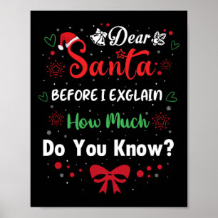 Poster Cher Père Noël Avant D'Expliquer Combien Connaisse