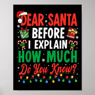 Poster Cher Père Noël avant d'expliquer Noël Hommes Femme